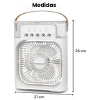 Mini Ventilador e Umidificador de Mesa Portátil Led