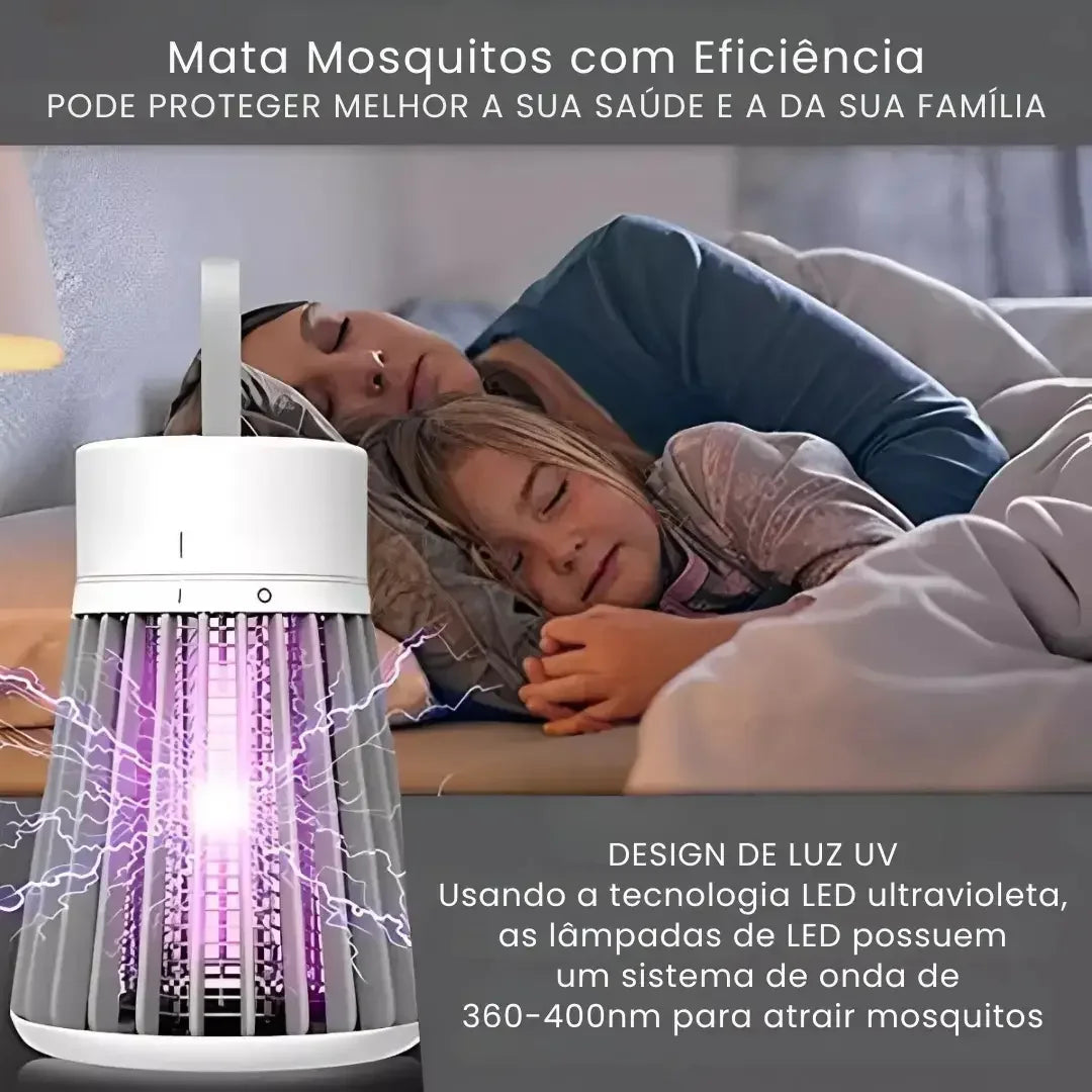 Mata-Mosquitos Elétrico Luz UV USB – Proteção 360° | Modern Casa