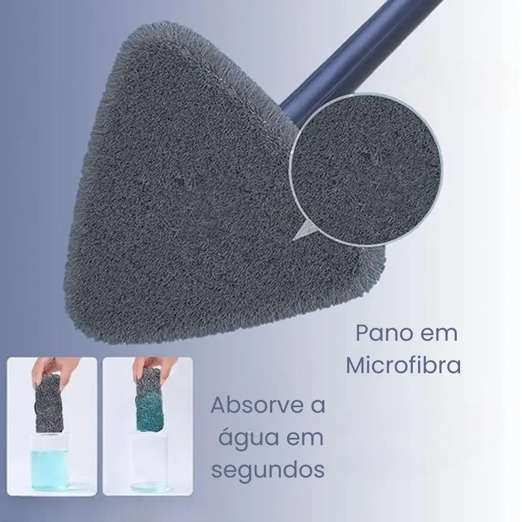 Mop de Limpeza Triangular 360° + Refil Grátis