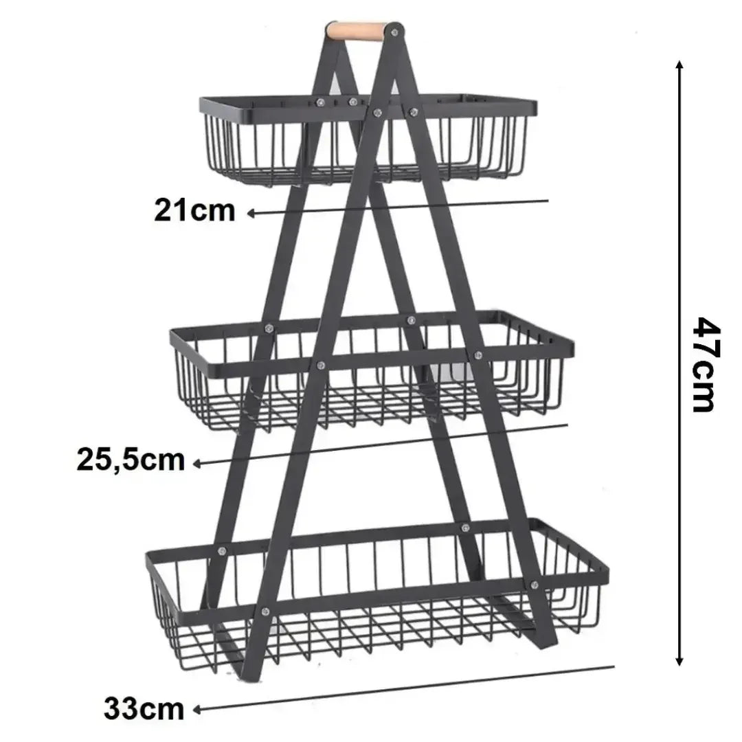 Cesta Organizadora de Metal – 2 ou 3 Andares