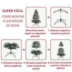 Árvore de Natal Nevada 2,10m de Altura - 1.286 Galhos - com luzes LED