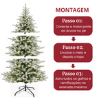 Árvore de Natal Nevada 1,80m de Altura - 1.326 Galhos - Micro LED