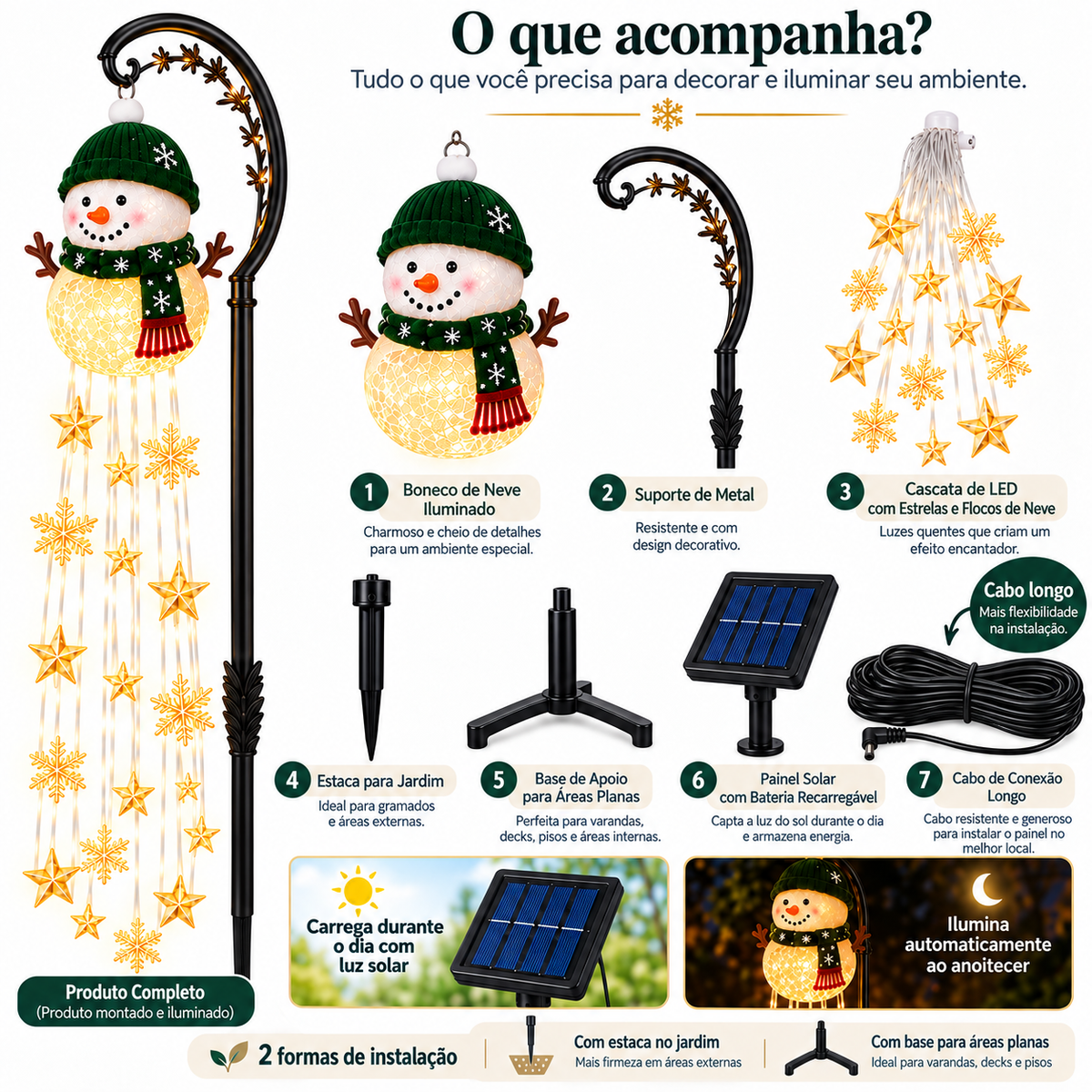 Boneco de Neve Chuva de Luz - Casa Lumi