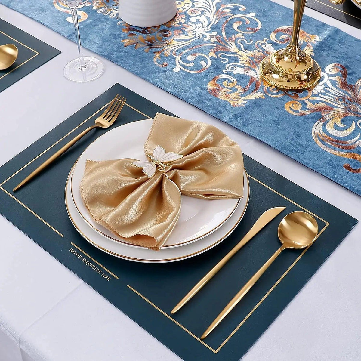 Conjunto de Talheres Luxo Dourado Inoxidável 24 Peças