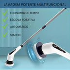 Escova Elétrica de Limpeza 9 em 1 com Cabo Extensor USB-C