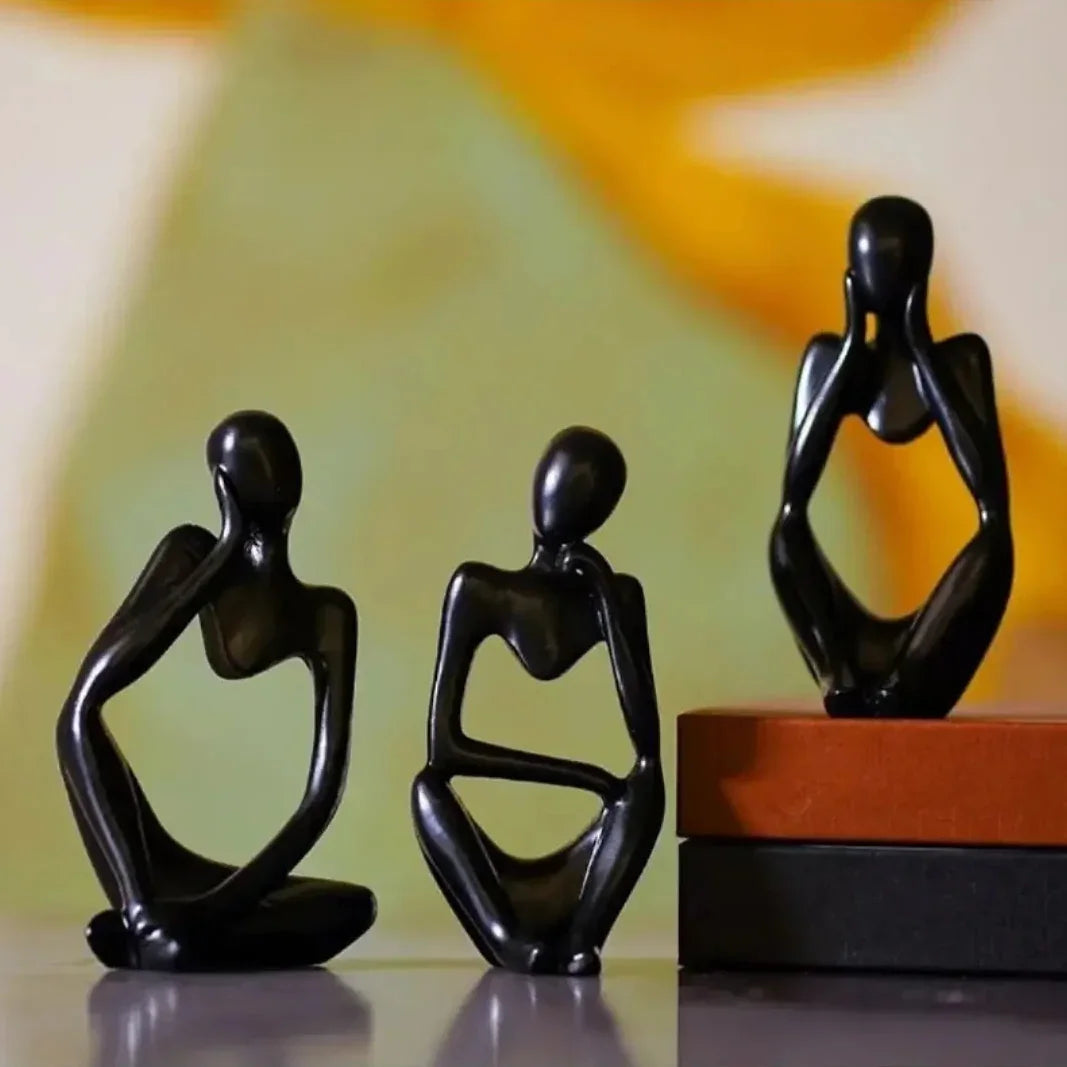 Escultura Trio Decorativo Pensador Abstrato