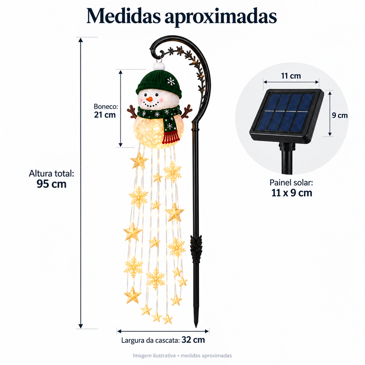 Boneco de Neve Chuva de Luz - Casa Lumi