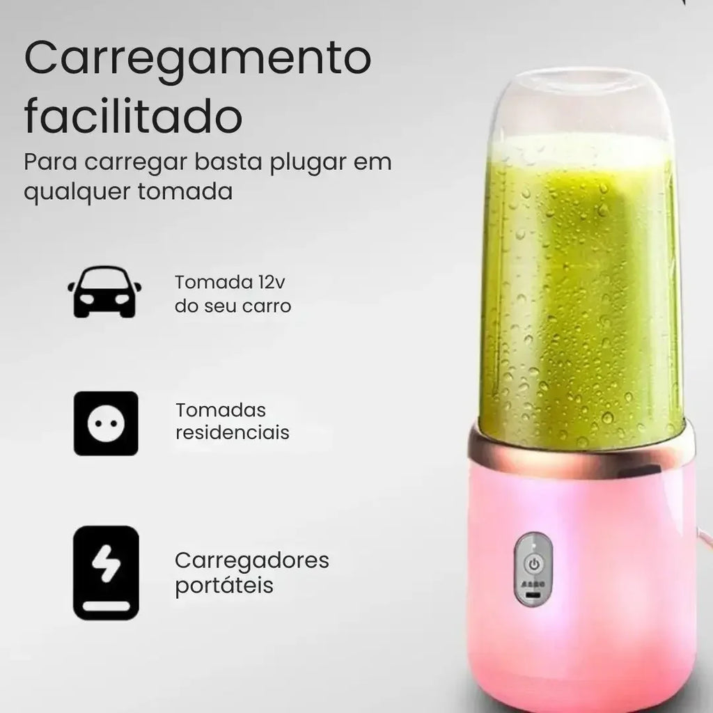 Mini Liquidificador Portátil Recarregável com Copo Extra