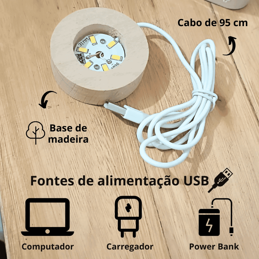 Luminária de Mesa Decorativa Sistema Solar 3D