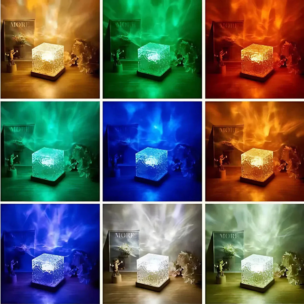 Luminária de Mesa com Efeito de Ondas e Luz