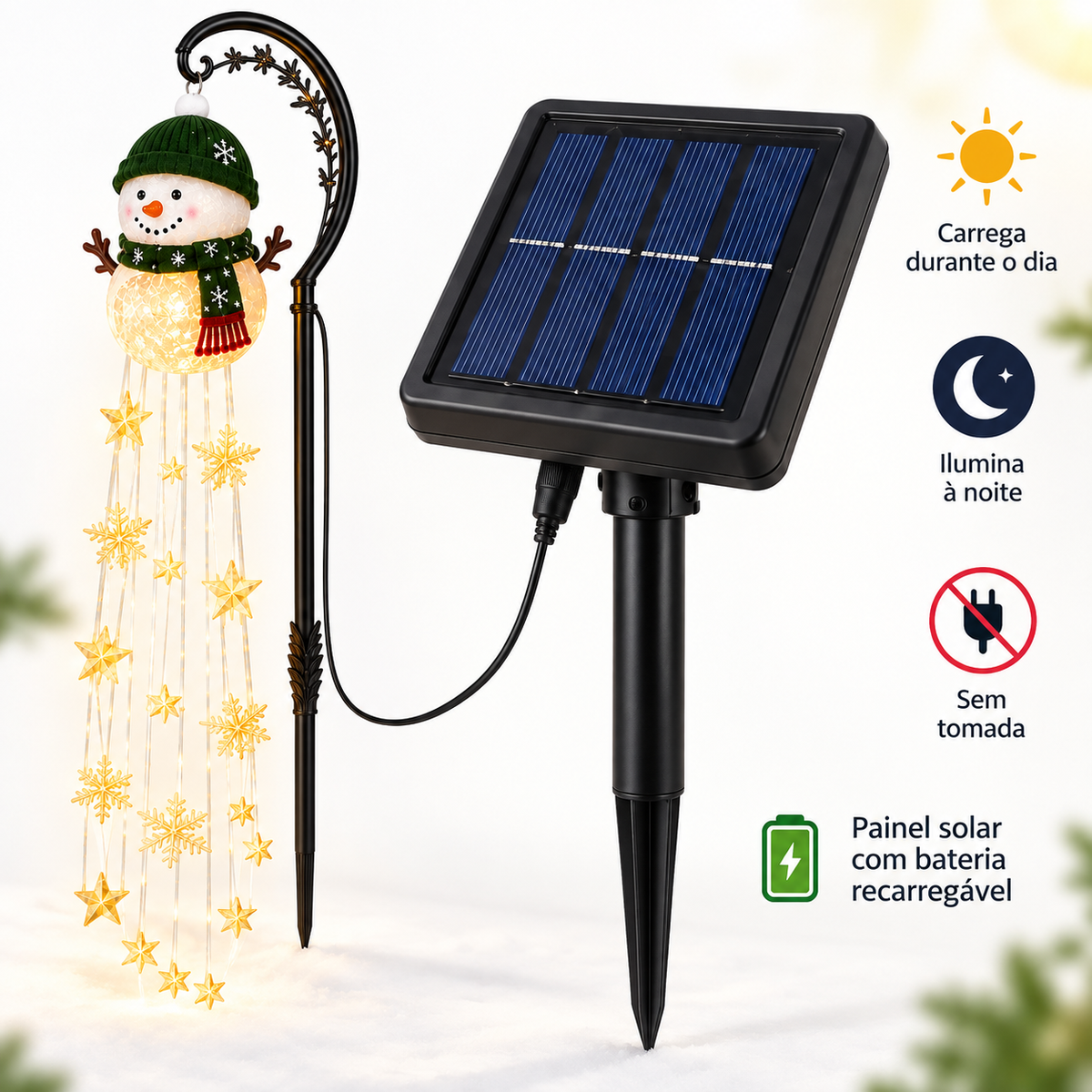 Boneco de Neve Chuva de Luz - Casa Lumi