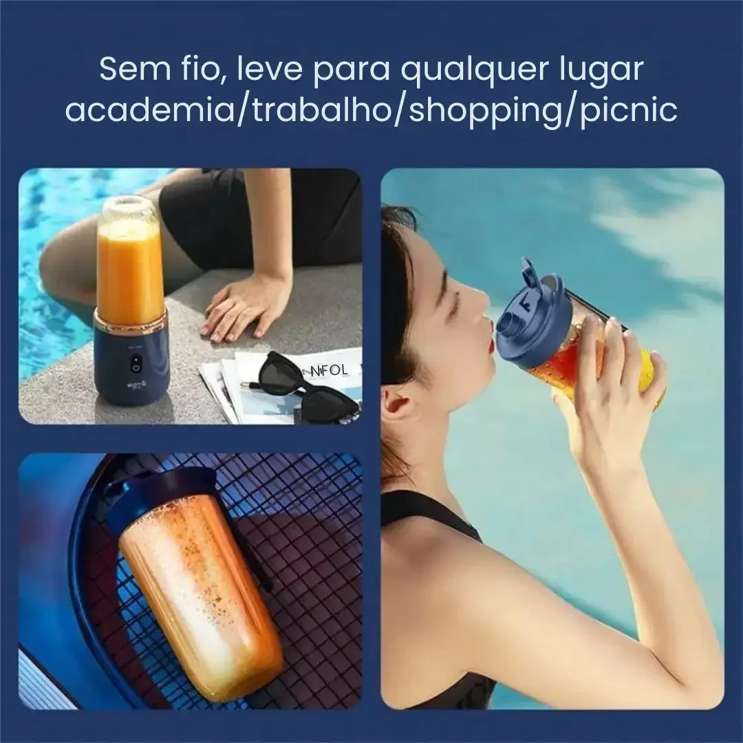 Mini Liquidificador Portátil Recarregável com Copo Extra