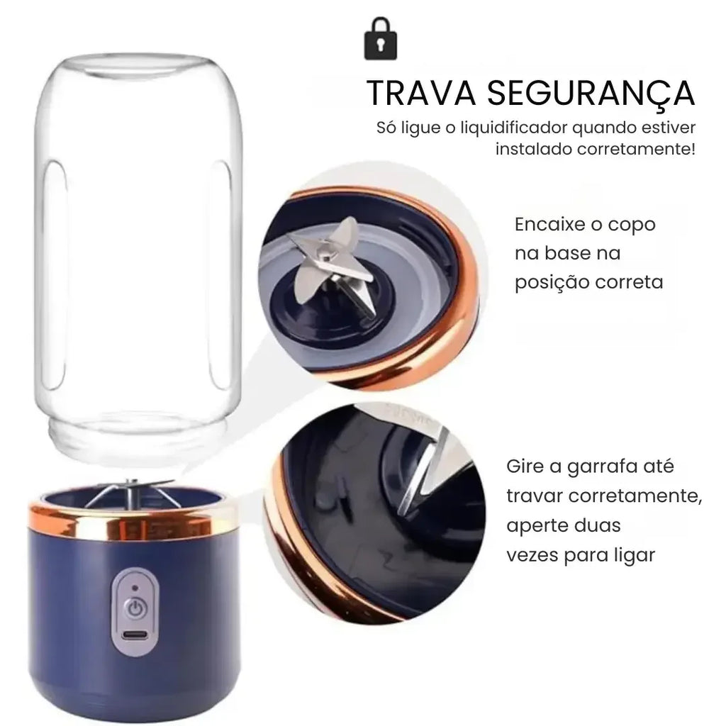 Mini Liquidificador Portátil Recarregável com Copo Extra