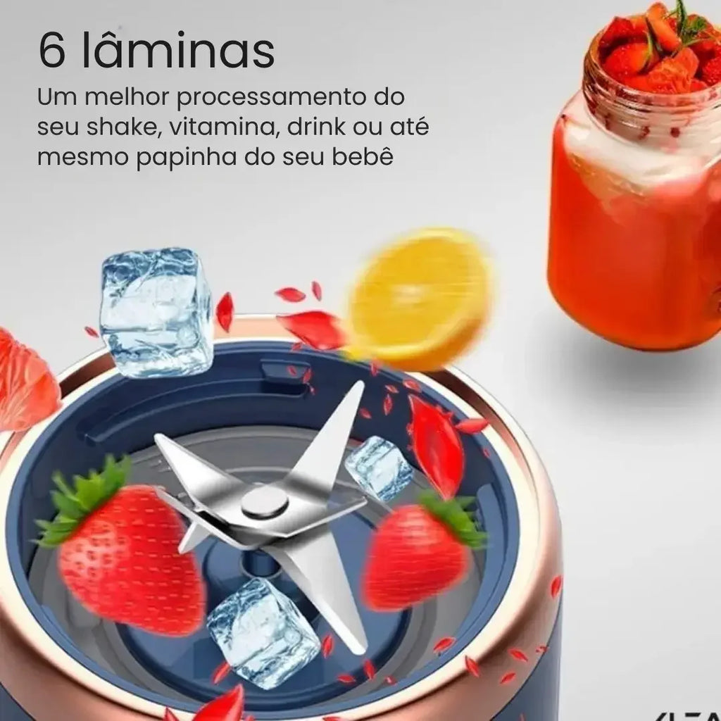 Mini Liquidificador Portátil Recarregável com Copo Extra