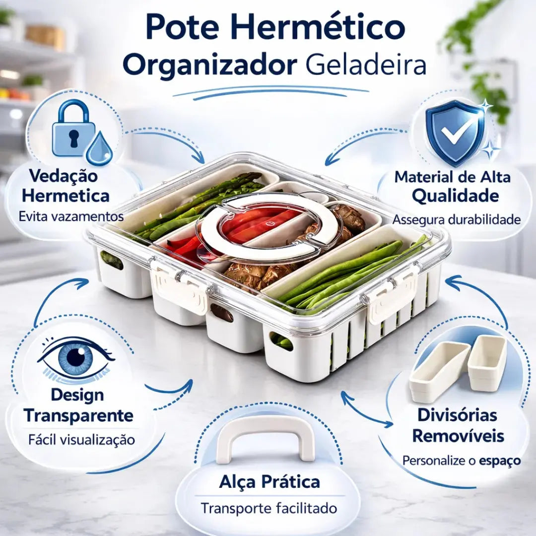 Organizador Hermético com 4 Divisórias