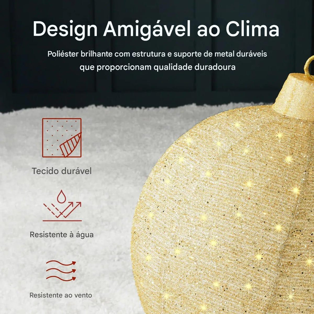 Conjunto Esferas de Enfeites de Natal com Micro Leds 2025