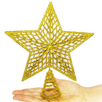 Estrela de Natal Ponteira Glitter Brilhante 20cm para Arvore Decoração