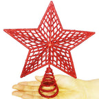 Estrela de Natal Ponteira Glitter Brilhante 20cm para Arvore Decoração